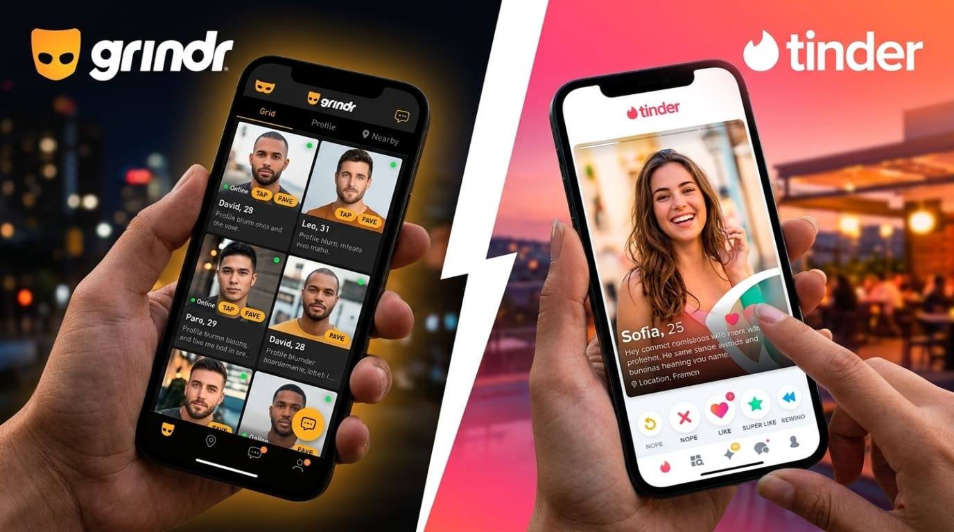 aplicaciones de citas grindr y tinder